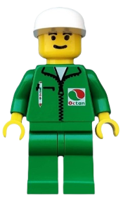 LEGO Octan - Green Jacket with Pen, Green Legs, White Cap minifigure