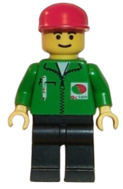 LEGO Octan - Green Jacket with Pen, Black Legs, Red Cap minifigure