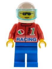 LEGO Octan - Racing, Blue Legs, White Helmet, Trans-Light Blue Visor minifigure