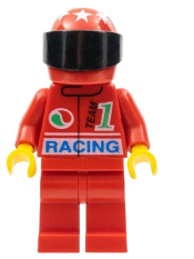 LEGO Octan - Racing, Red Legs, Red Helmet 7 White Stars, Black Visor minifigure