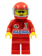 LEGO Octan - Racing, Red Legs, Red Helmet, Trans-Light Blue Visor minifigure