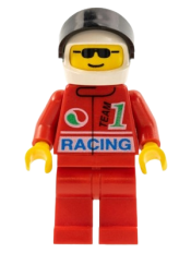 LEGO Octan - Racing, Red Legs, White Helmet, Black Visor minifigure