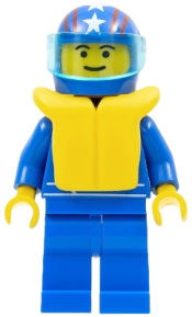 LEGO Octan - Blue Oil, Blue Legs, Life Jacket, Blue Helmet 4 Stars & Stripes, Trans-Light Blue Visor minifigure