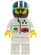 LEGO Octan - Stars, White Legs, Black Helmet, Trans-Light Blue Visor minifigure