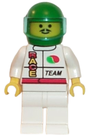 LEGO Octan - Race Team, White Legs, Green Helmet, Trans-Light Blue Visor minifigure