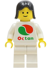 LEGO Octan - White Logo, White Legs, Black Female Hair minifigure