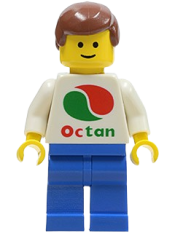 LEGO Octan - White Logo, Blue Legs, Reddish Brown Male Hair minifigure