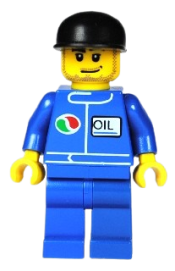 LEGO Octan - Blue Oil, Blue Legs, Black Cap, Smirk and Stubble Beard minifigure