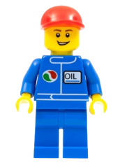 LEGO Octan - Blue Oil, Blue Legs, Red Short Bill Cap, Open Grin minifigure