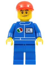 LEGO Octan - Blue Oil, Blue Legs, Red Short Bill Cap, Crooked Smile minifigure