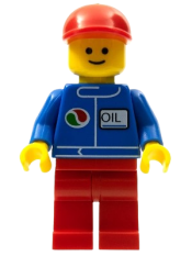 LEGO Octan - Blue Oil, Red Legs, Red Curved Cap minifigure