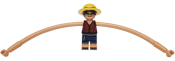 LEGO Monkey D. Luffy - Stretched Arms, Straw Hat with Black Hair, Closed Mouth Grin set