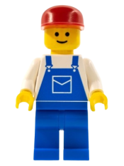 LEGO Overalls Blue with Pocket, Blue Legs, Red Cap minifigure