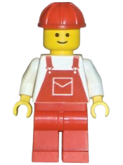 LEGO Overalls Red with Pocket, Red Legs, Red Construction Helmet minifigure