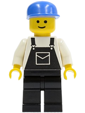 LEGO Overalls Black with Pocket, Black Legs, Blue Cap minifigure