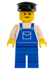 LEGO Overalls Blue with Pocket, Blue Legs, Black Hat minifigure