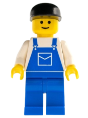 LEGO Overalls Blue with Pocket, Blue Legs, Black Cap minifigure