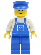 LEGO Overalls Blue with Pocket, Blue Legs, Blue Hat minifigure