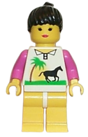 LEGO Horse and Palm - Yellow Legs, Black Ponytail Hair minifigure