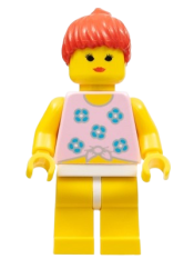 LEGO Blue Flowers - Yellow Legs, Red Ponytail Hair minifigure