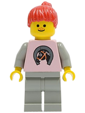 LEGO Horse Logo - Light Gray Legs, Red Ponytail Hair minifigure