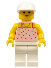 LEGO Red Dots on Pink Shirt - White Legs, White Cap minifigure