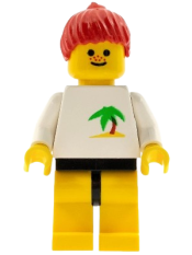 LEGO Palm Tree - Yellow Legs, Red Ponytail Hair minifigure