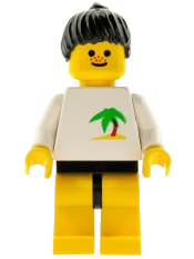 LEGO Palm Tree - Yellow Legs, Black Ponytail Hair minifigure