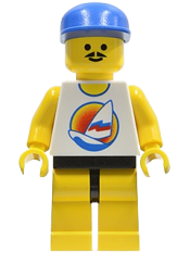 LEGO Surfboard on Ocean - Yellow Legs, Blue Cap minifigure