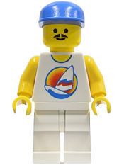 LEGO Surfboard on Ocean - White Legs, Blue Cap minifigure