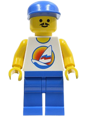 LEGO Surfboard on Ocean - Blue Legs, Blue Cap minifigure