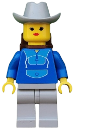 LEGO Jogging Suit, Light Gray Legs, Light Gray Cowboy Hat, Backpack minifigure