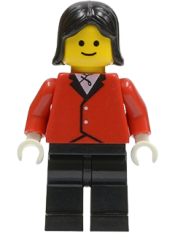 LEGO Red Riding Jacket - Black Legs, Black Female Hair minifigure