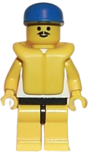 LEGO Surfboard on Ocean - Yellow Legs, Blue Cap, Life Jacket minifigure