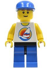 LEGO Surfboard on Ocean, Blue Legs, Black Hips, Blue Cap minifigure