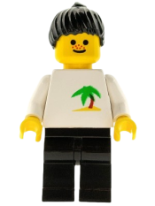 LEGO Palm Tree - Black Legs, Black Ponytail Hair minifigure