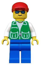 LEGO Jacket Green with 2 Large Pockets - Blue Legs, Red Cap minifigure