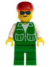 LEGO Jacket Green with 2 Large Pockets - Green Legs, Red Cap minifigure