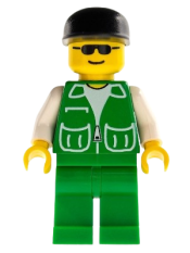 LEGO Jacket Green with 2 Large Pockets - Green Legs, Black Cap minifigure