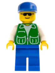 LEGO Jacket Green with 2 Large Pockets - Blue Legs, Blue Cap minifigure