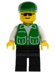 LEGO Jacket Green with 2 Large Pockets - Black Legs, Green Cap minifigure