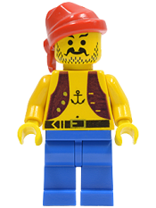 LEGO Pirate Anchor Dark Purple Vest, Blue Legs, Red Bandana minifigure