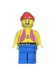 LEGO Pirate Anchor Light Purple Vest, Blue Legs, Red Bandana (Reissue) minifigure