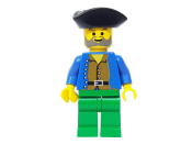 LEGO Pirate Brown Shirt, Green Legs, Black Pirate Triangle Hat minifigure