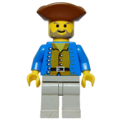 LEGO Pirate Brown Shirt, Light Gray Legs, Brown Pirate Triangle Hat minifigure
