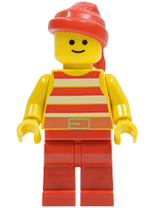 LEGO Pirate Red / White Stripes Shirt, Red Legs, Red Bandana minifigure