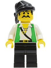 LEGO Pirate Green Vest, Black Legs, Black Bandana minifigure