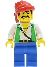 LEGO Pirate Green Vest, Blue Legs, Red Bandana minifigure