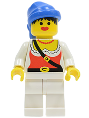 LEGO Pirate Female, White Legs, Blue Bandana minifigure