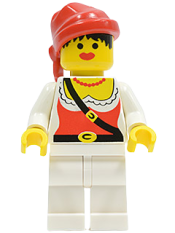 LEGO Pirate Female, White Legs, Red Bandana minifigure